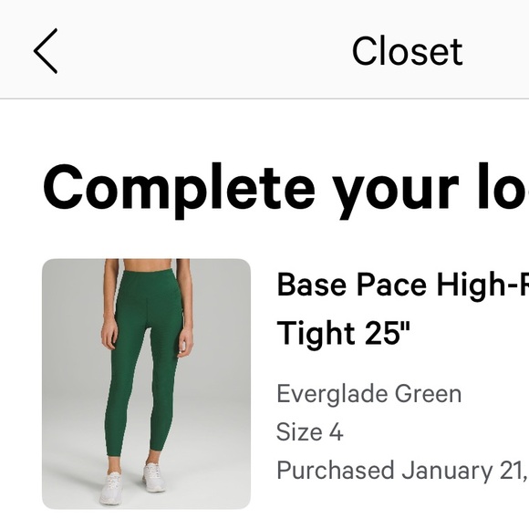 NWOT Lululemon Base Pace High Rise Ribbed 25" - Picture 4 of 4